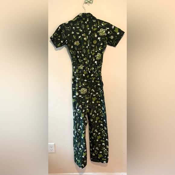 Big Bud Press BBP Green Floral Mushroom Jumpsuit Coverall XXS - Picture 7 of 10